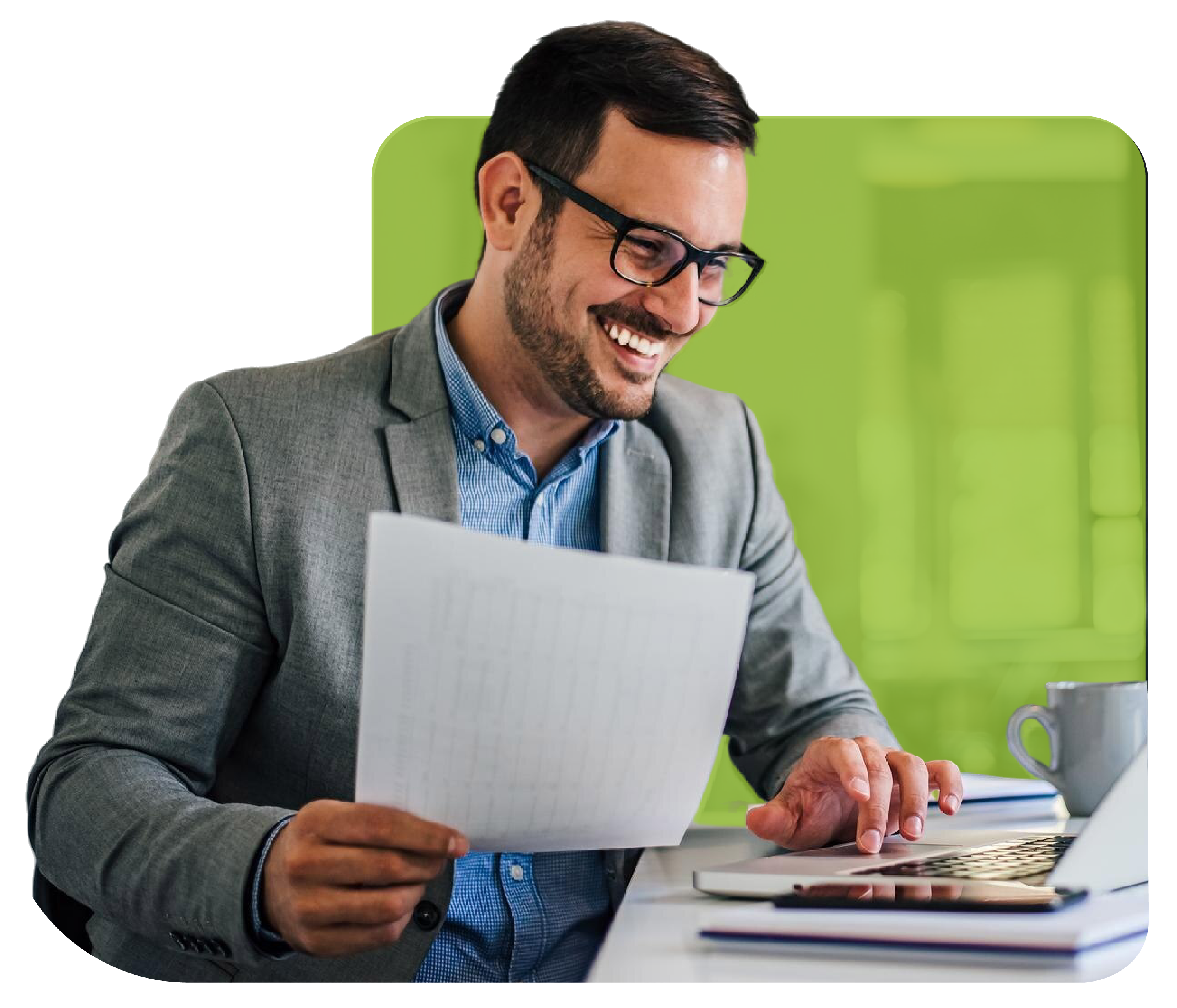 Contador utilizando Eu-genio para revisar la información de sus clientes